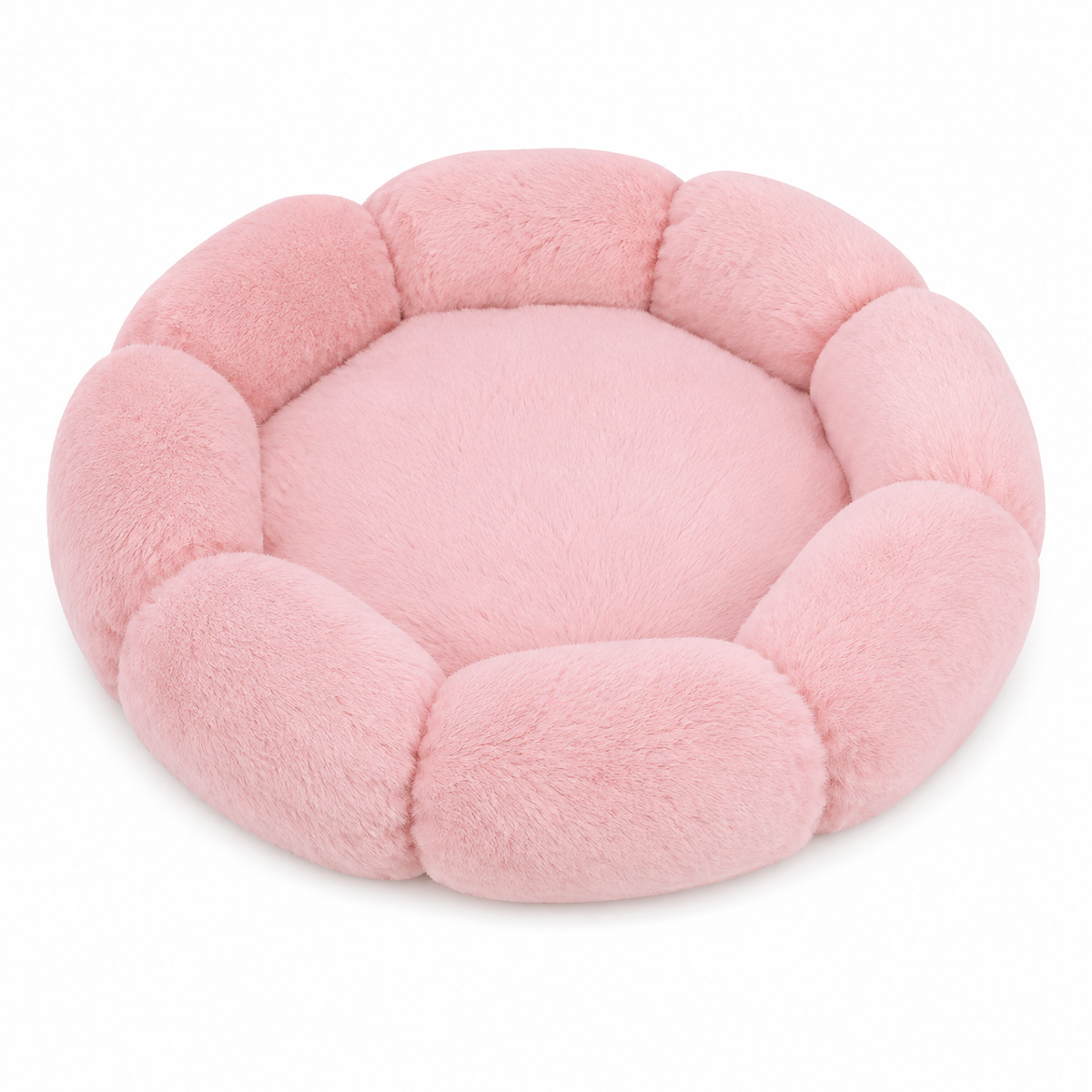 Cama redonda de peluche