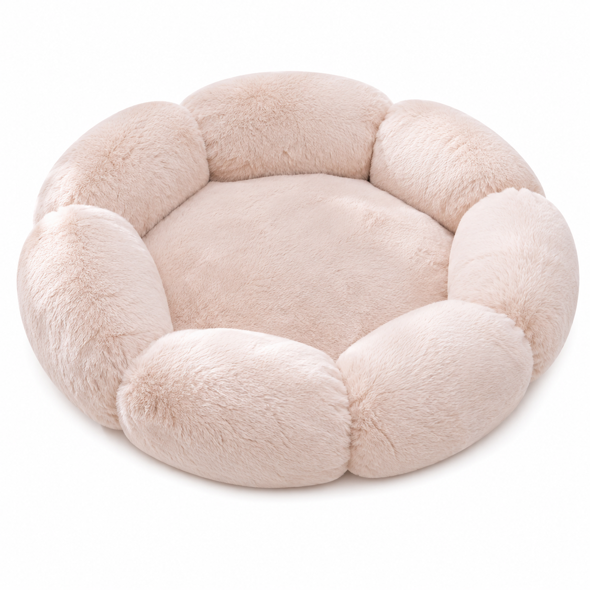 Cama redonda de peluche