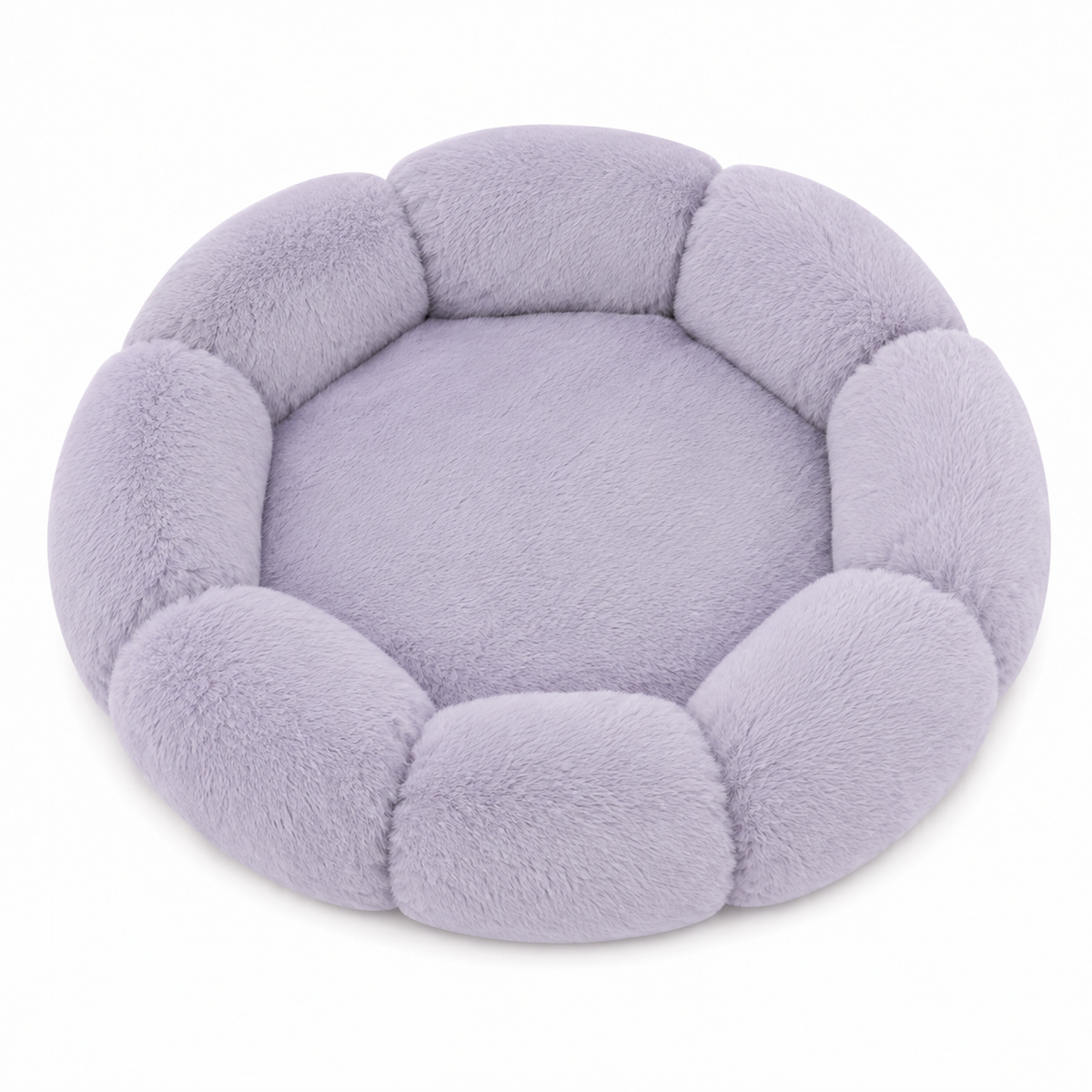 Cama redonda de peluche
