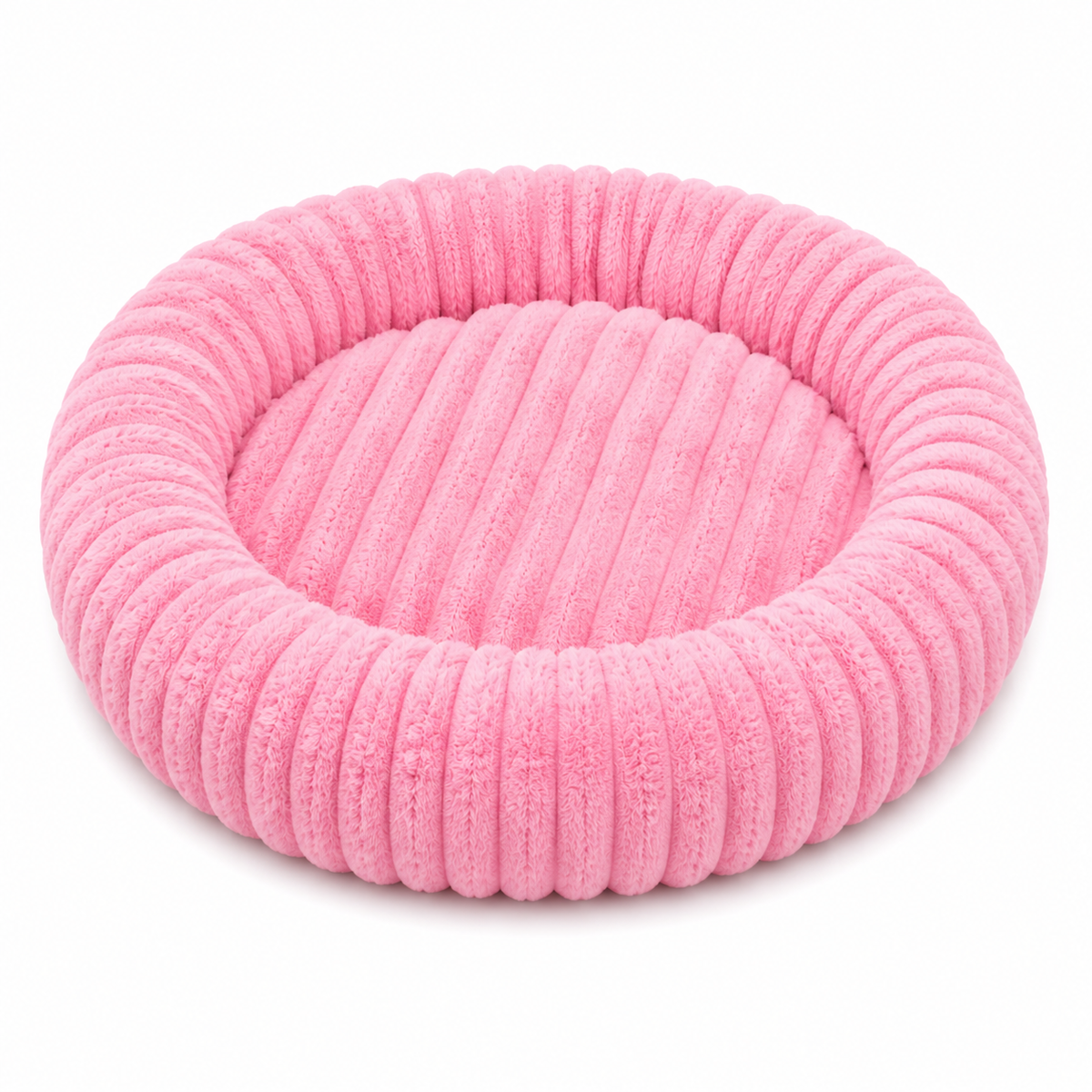 Cama redonda de peluche