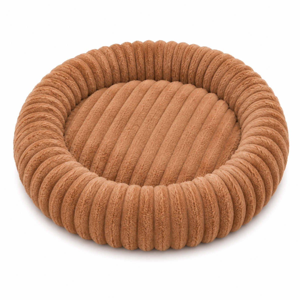 Cama redonda de peluche