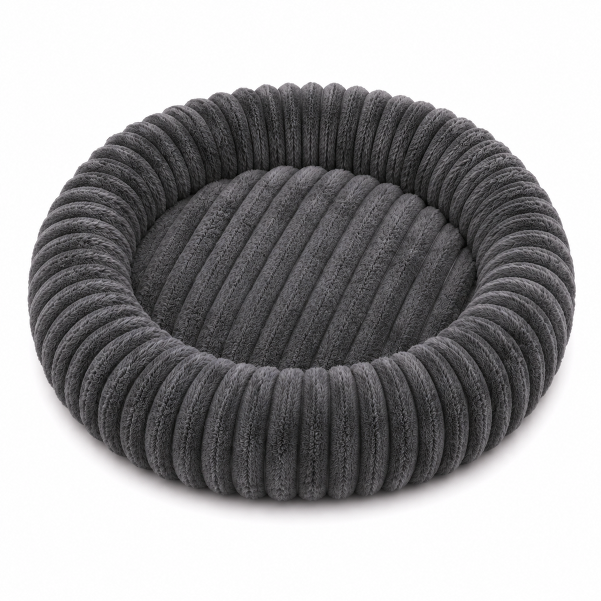 Cama redonda de peluche