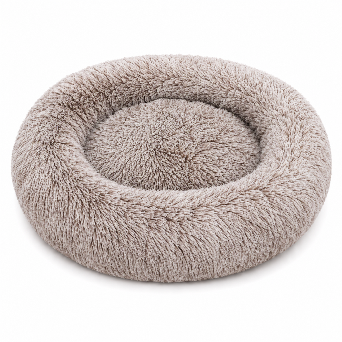 Cama redonda de peluche
