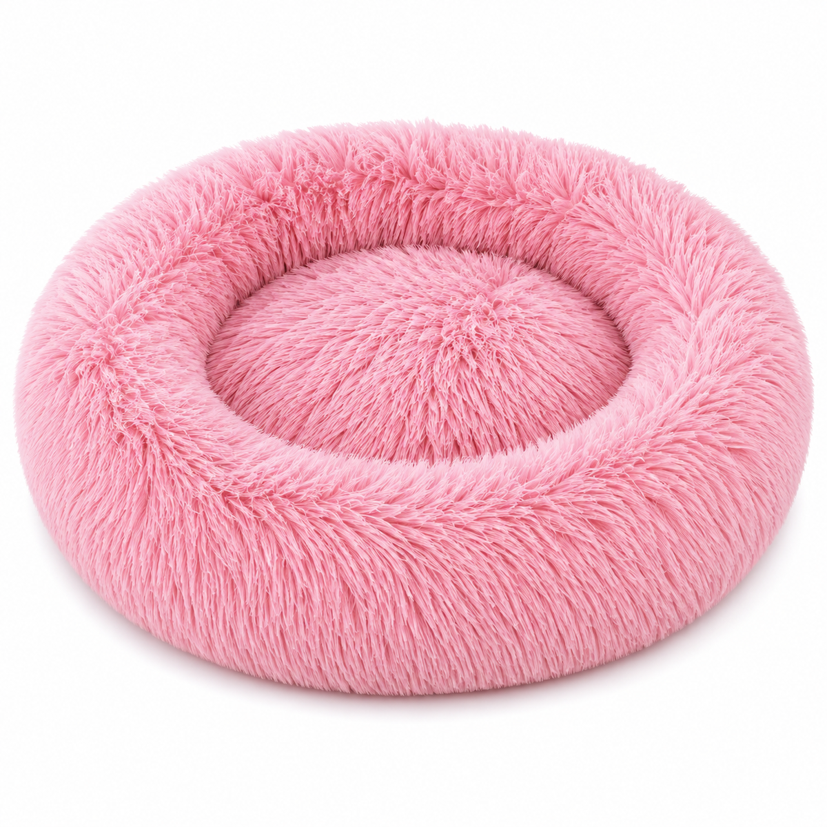 Cama redonda de peluche