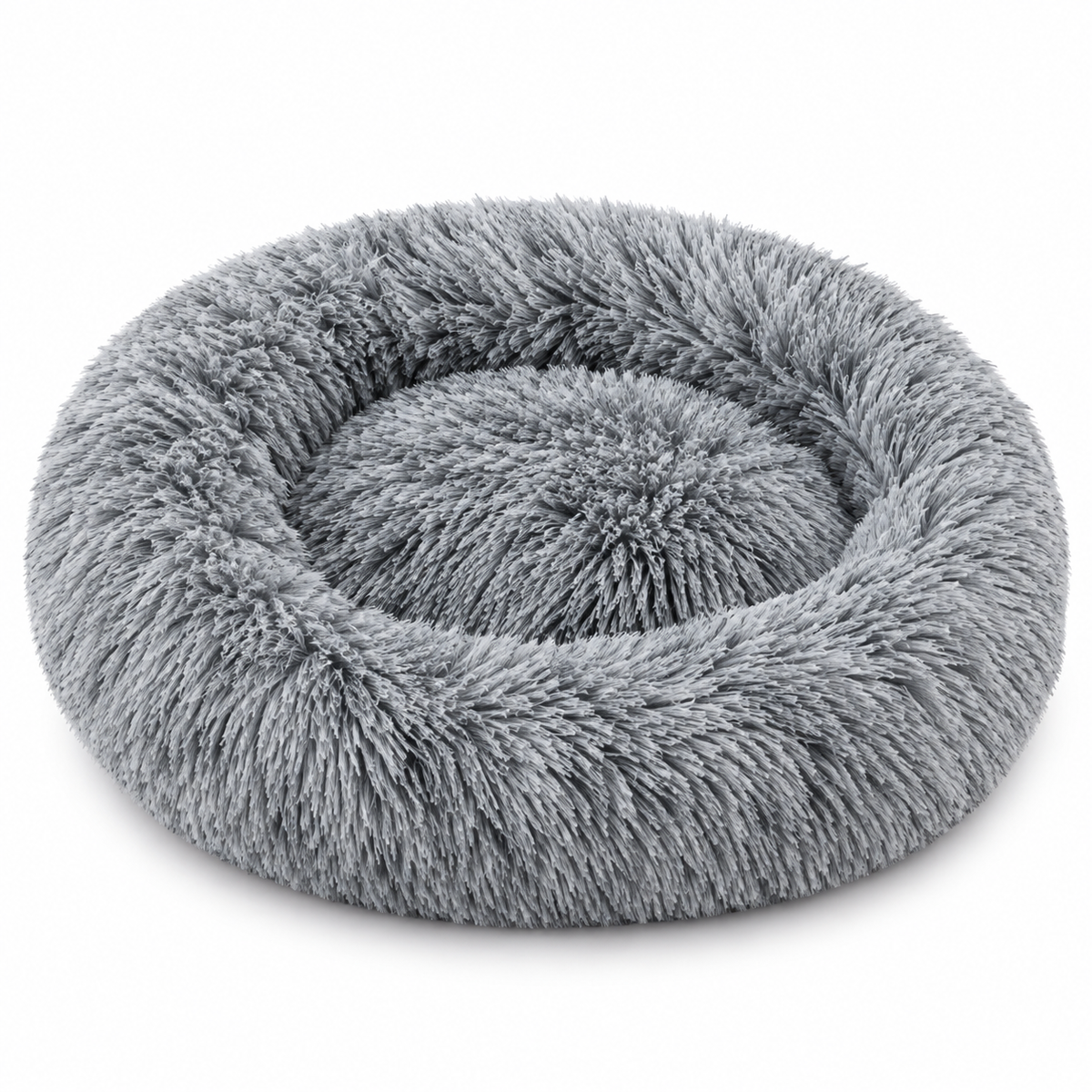 Cama redonda de peluche