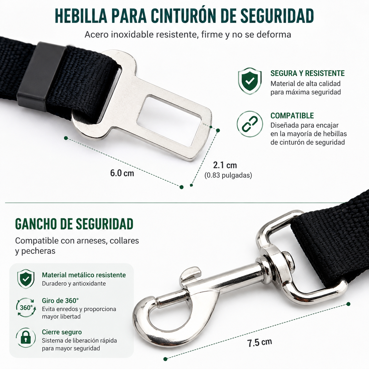 Correa para Auto con Clip de Seguridad