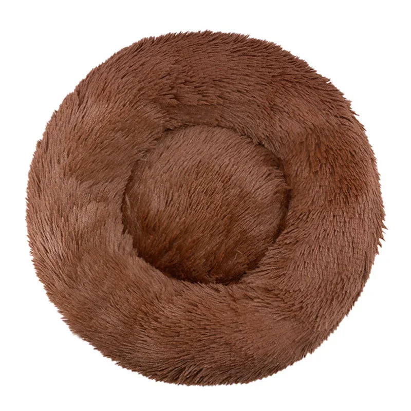 Cama redonda de peluche