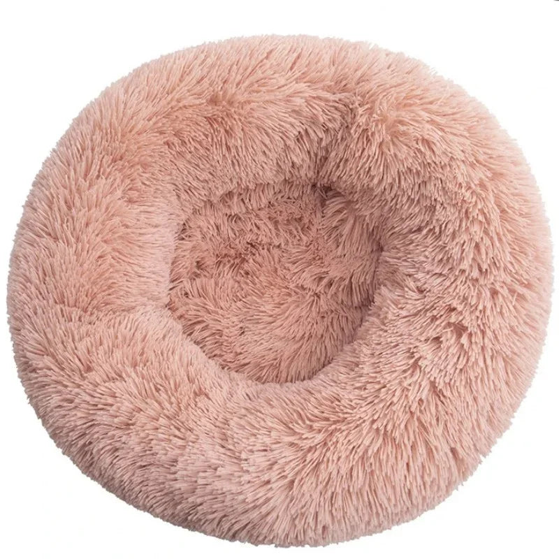 Cama redonda de peluche