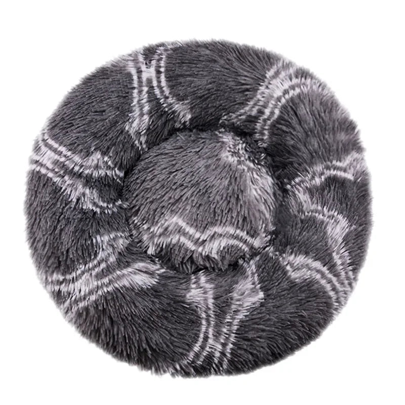Cama redonda de peluche