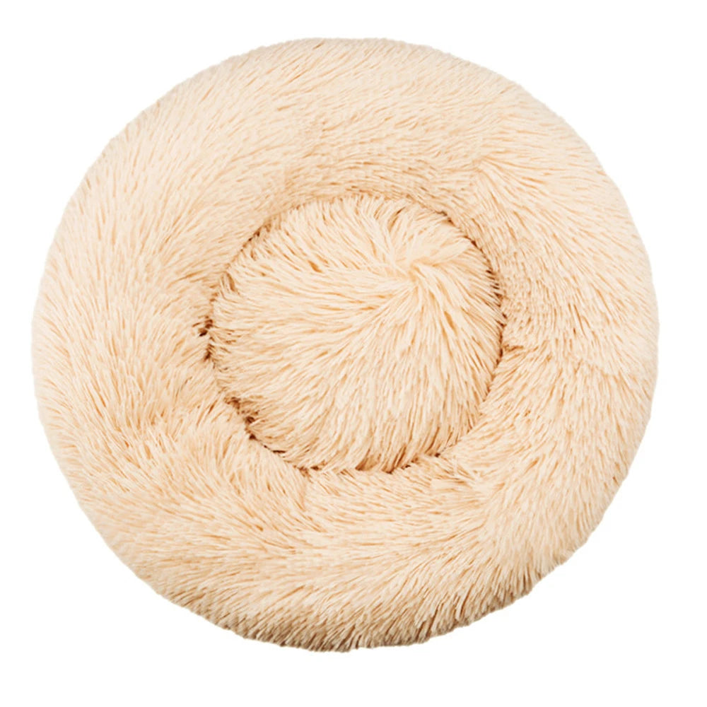 Cama redonda de peluche