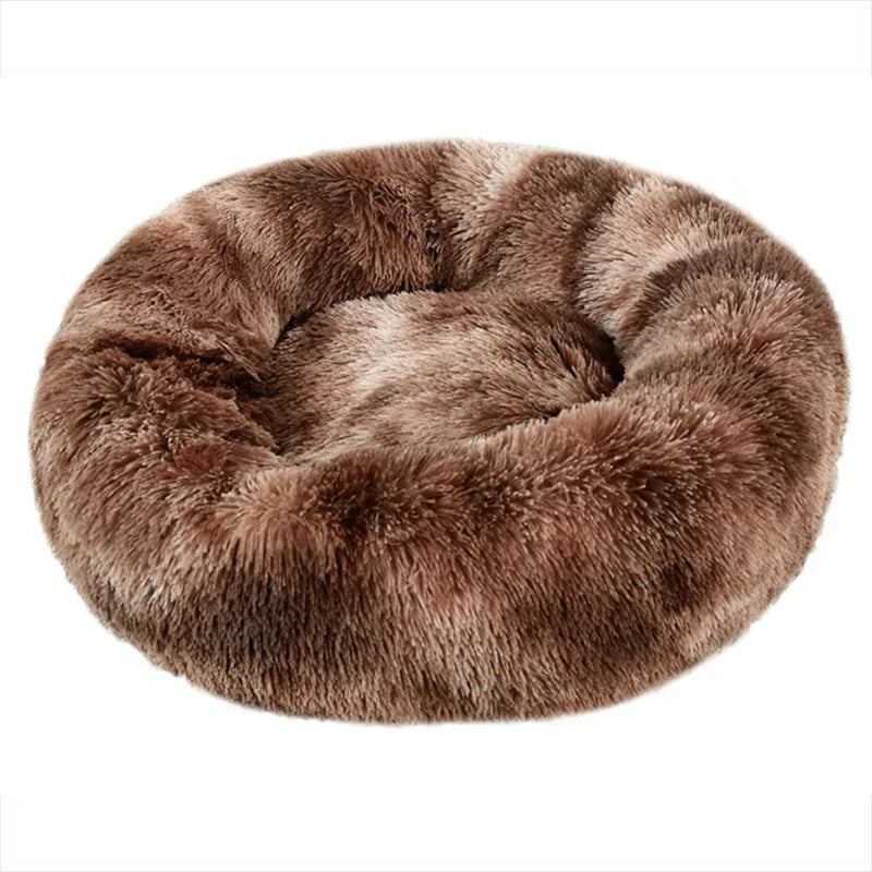 Cama redonda de peluche