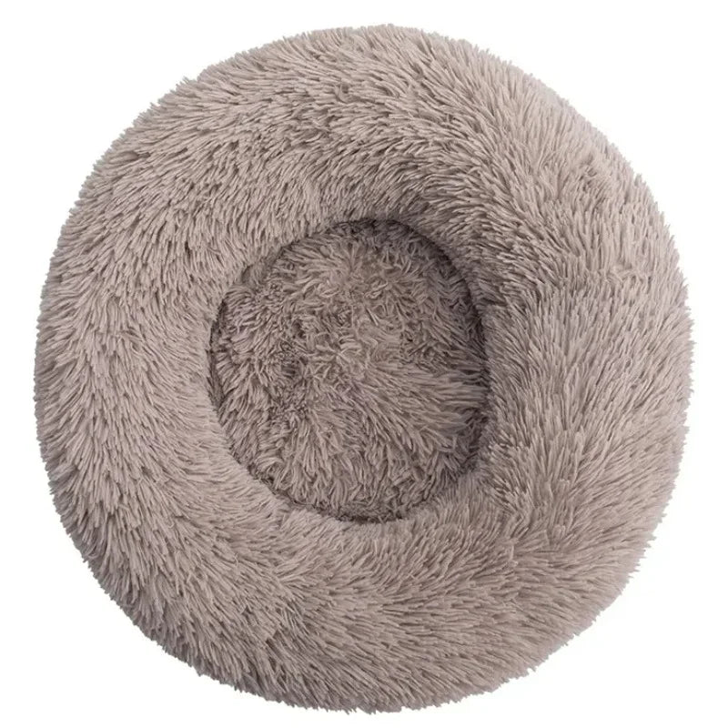 Cama redonda de peluche