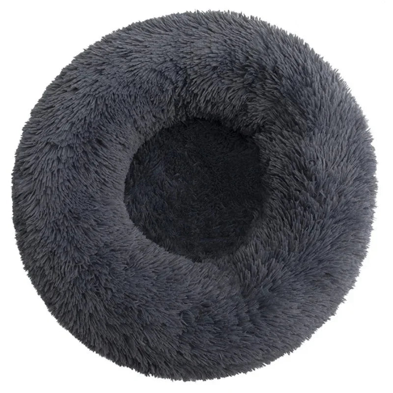 Cama redonda de peluche